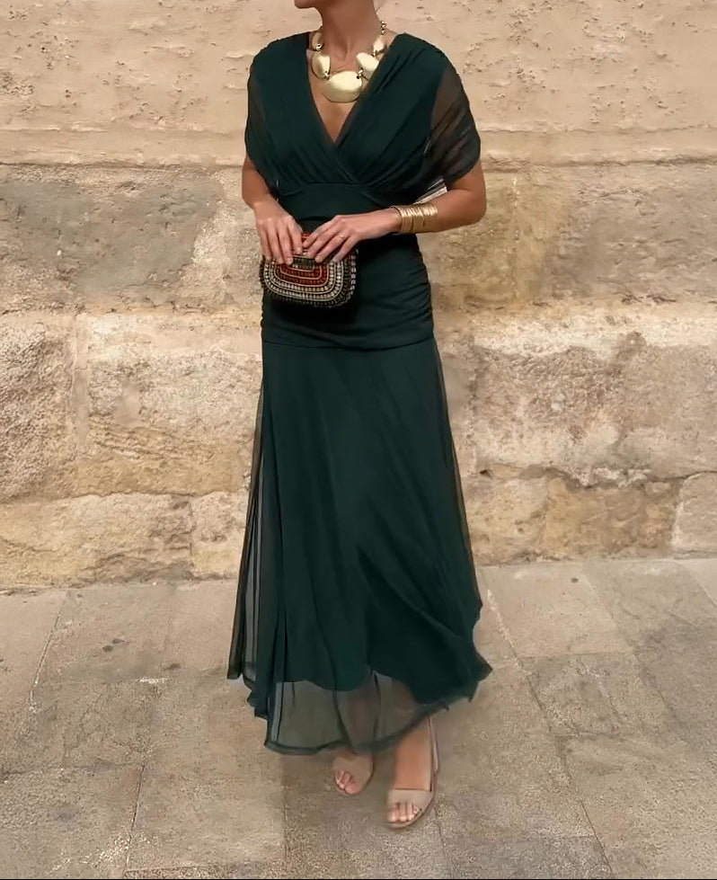 Lady™ - Elegantes Maxikleid für festliche Anlässe mit V-Ausschnitt
