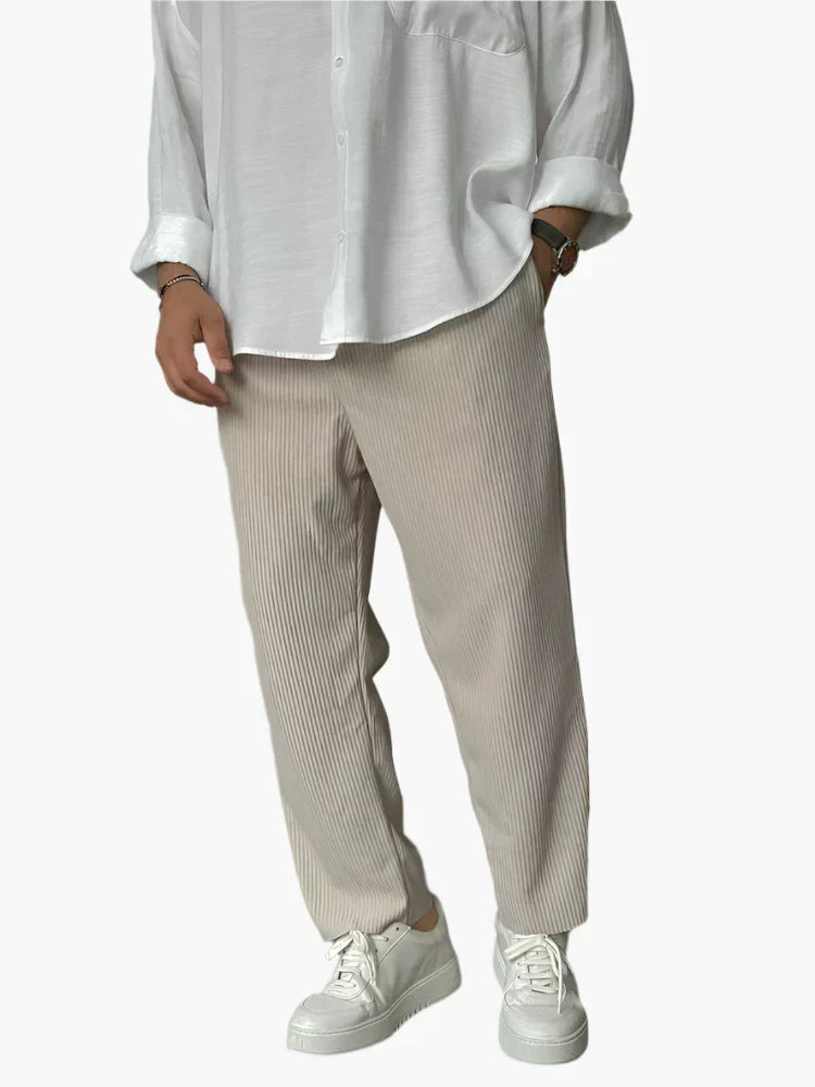 Alpenfeld™ | Herren Relax Fit Plissee Hose – Eleganter und Bequemer Alltags- und Business-Look
