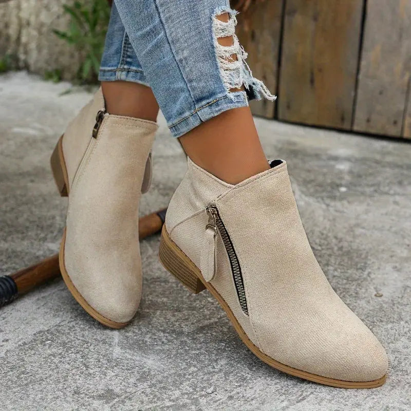 Alpenfeld™ | Trendige Wildlederstiefel mit Absatz
