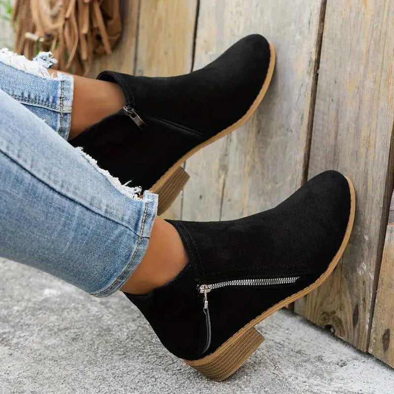 Alpenfeld™ | Trendige Wildlederstiefel mit Absatz
