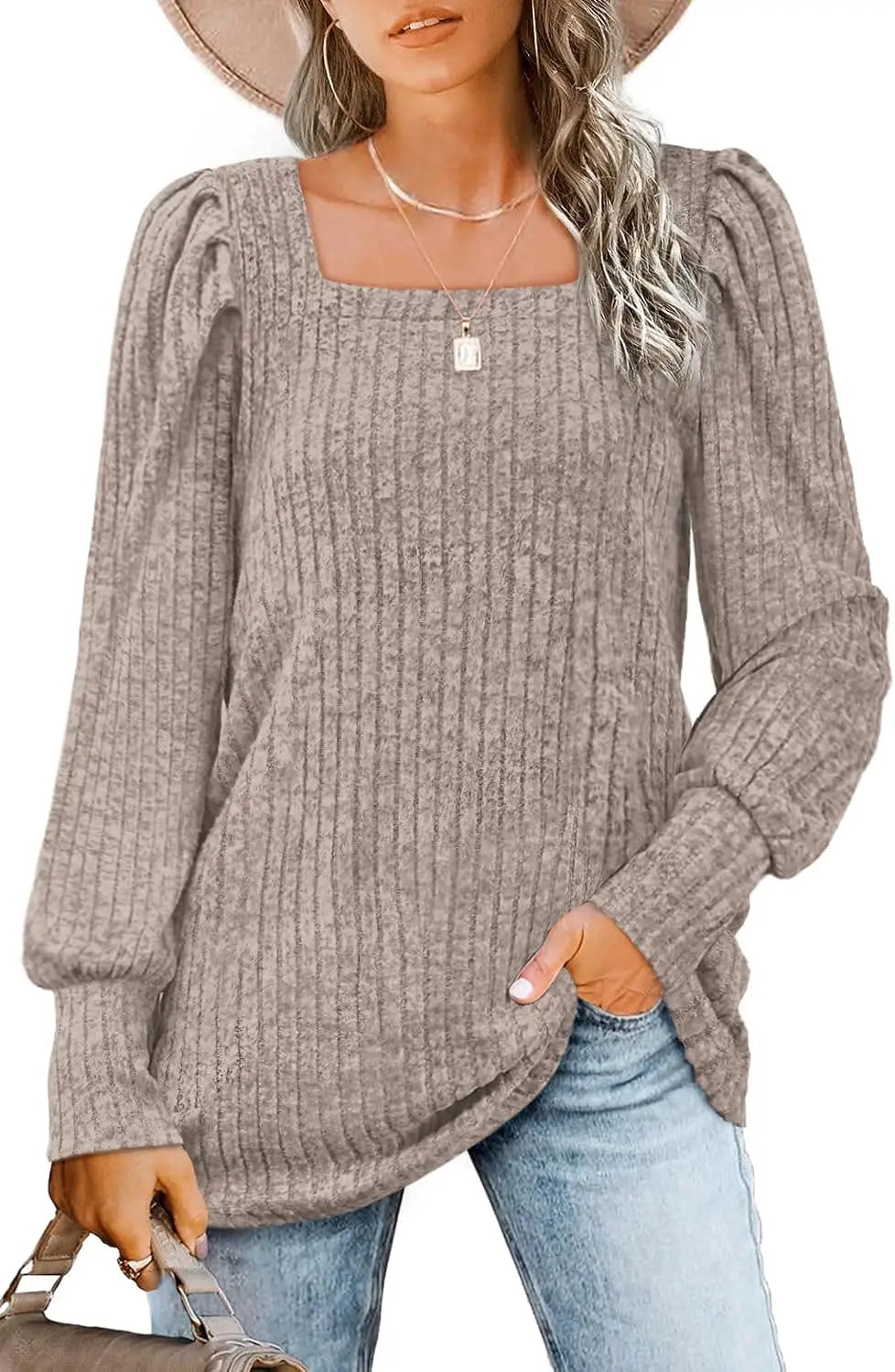 Alpenfeld | Lässiger Pullover mit Quadrat-Ausschnitt