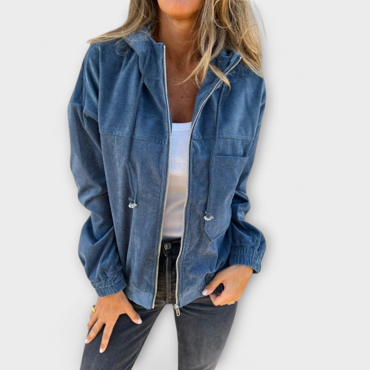 Alpenfeld™ | Ella – Kapuzenjacke aus Cord mit Reißverschluss