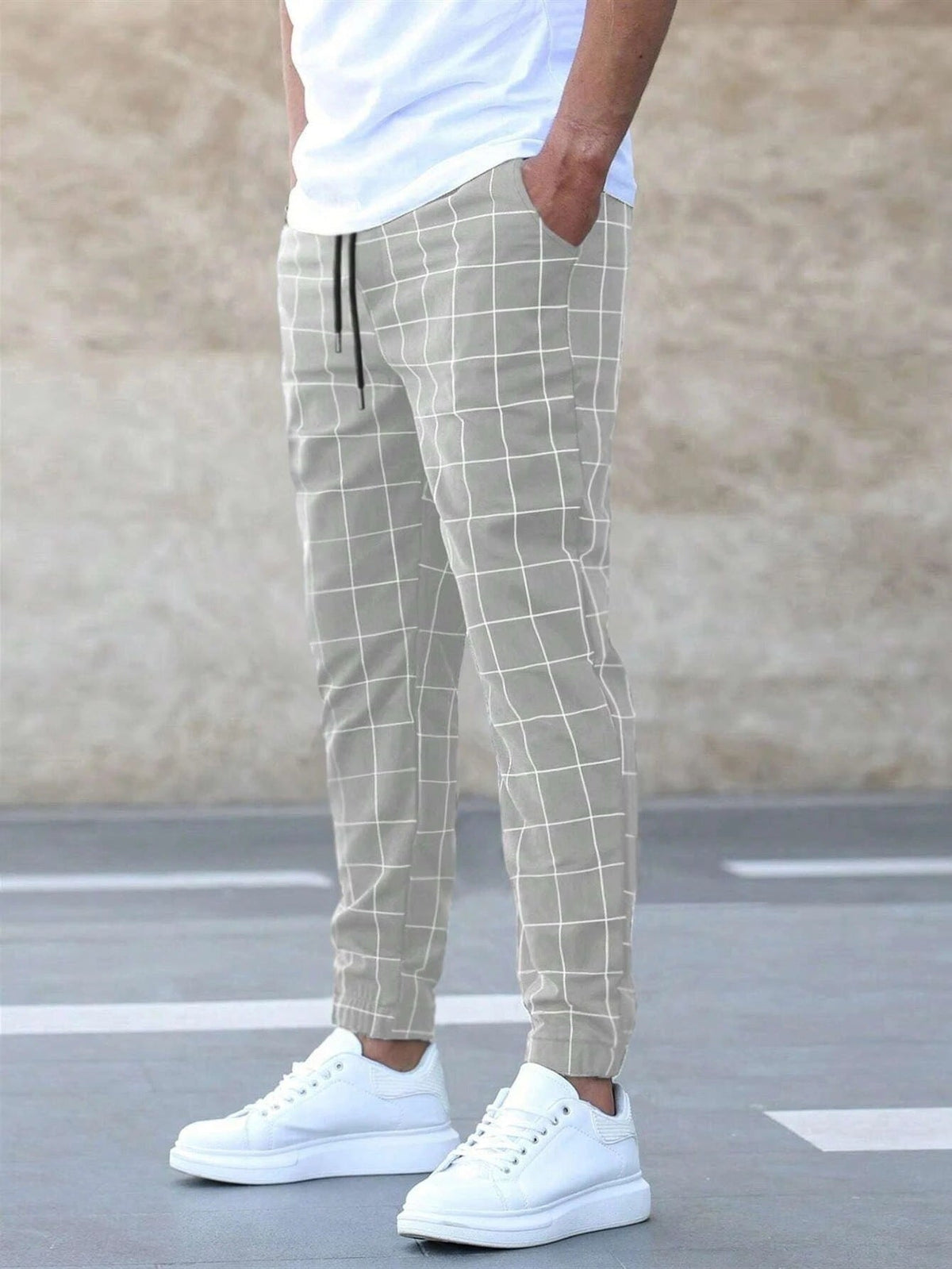 Alpenfeld™ | Herren Jogginghose kariert – Gerade geschnitten, Casual Streetwear, Frühling Freizeit