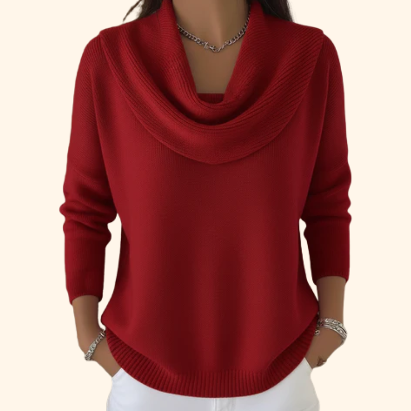 Alpenfeld | Strickpullover mit Drapiertem Ausschnitt