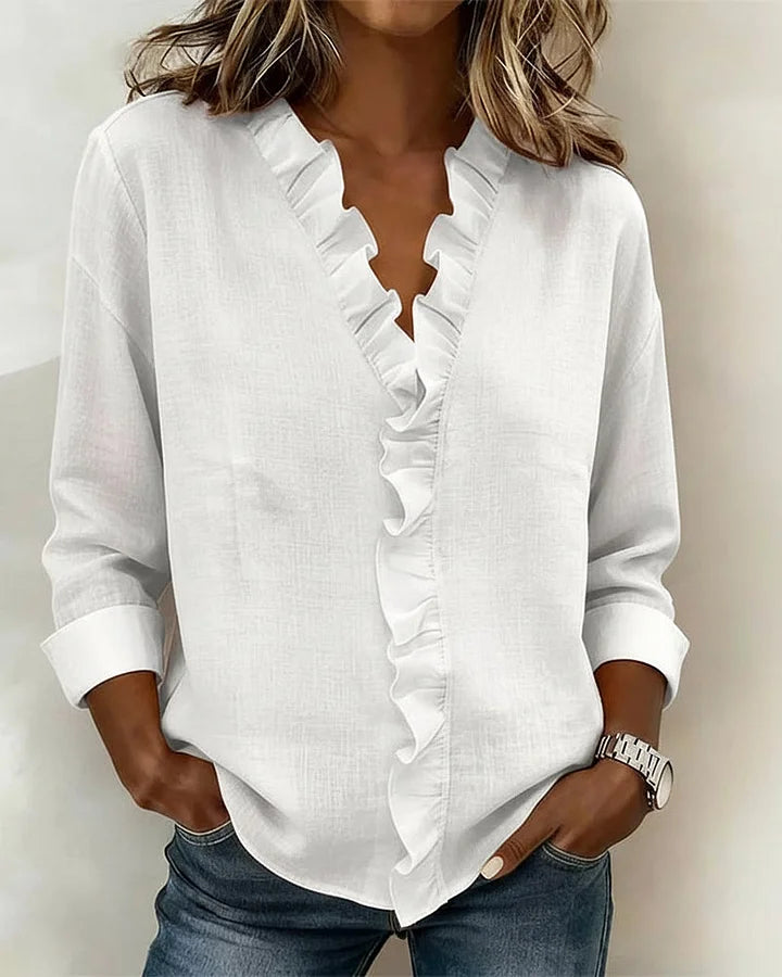 Beatrice | Edle V-Ausschnitt Bluse