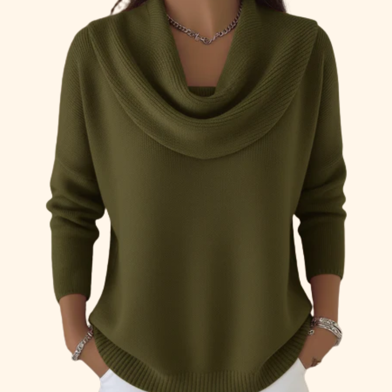 Alpenfeld | Strickpullover mit Drapiertem Ausschnitt