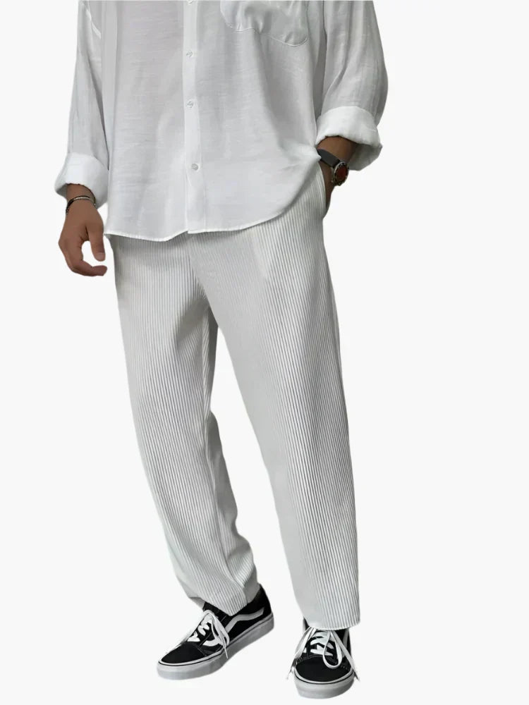 Alpenfeld™ | Herren Relax Fit Plissee Hose – Eleganter und Bequemer Alltags- und Business-Look