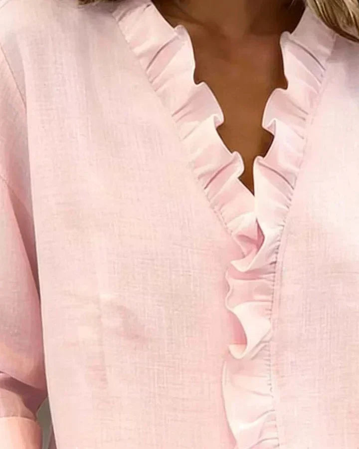 Beatrice | Edle V-Ausschnitt Bluse