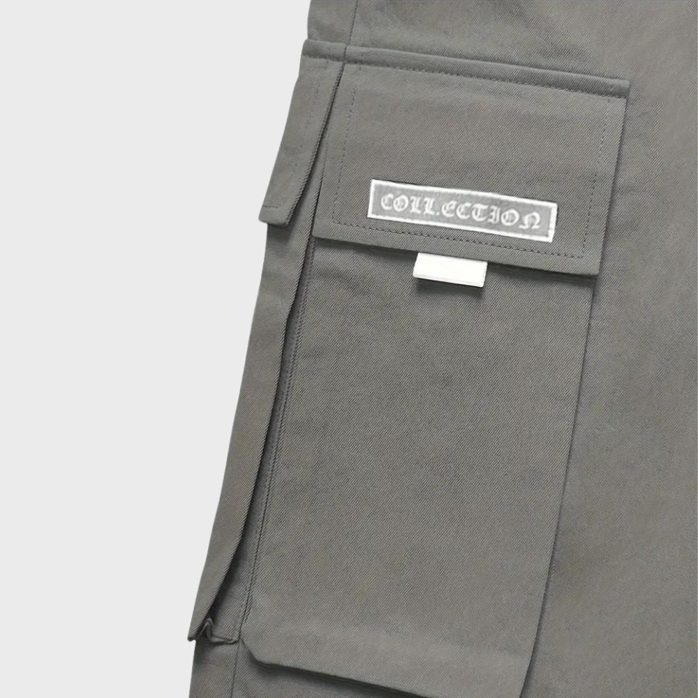 Alpenfeld™ | Herren Cargo Jogginghose – Lila Streetwear-Hose mit Reißverschlusstaschen & Bündchen