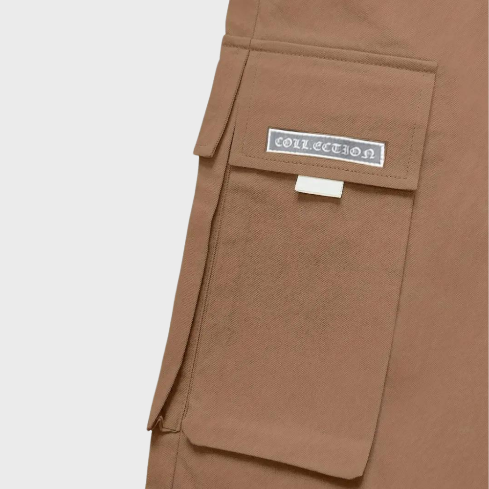 Alpenfeld™ | Herren Cargo Jogginghose – Lila Streetwear-Hose mit Reißverschlusstaschen & Bündchen