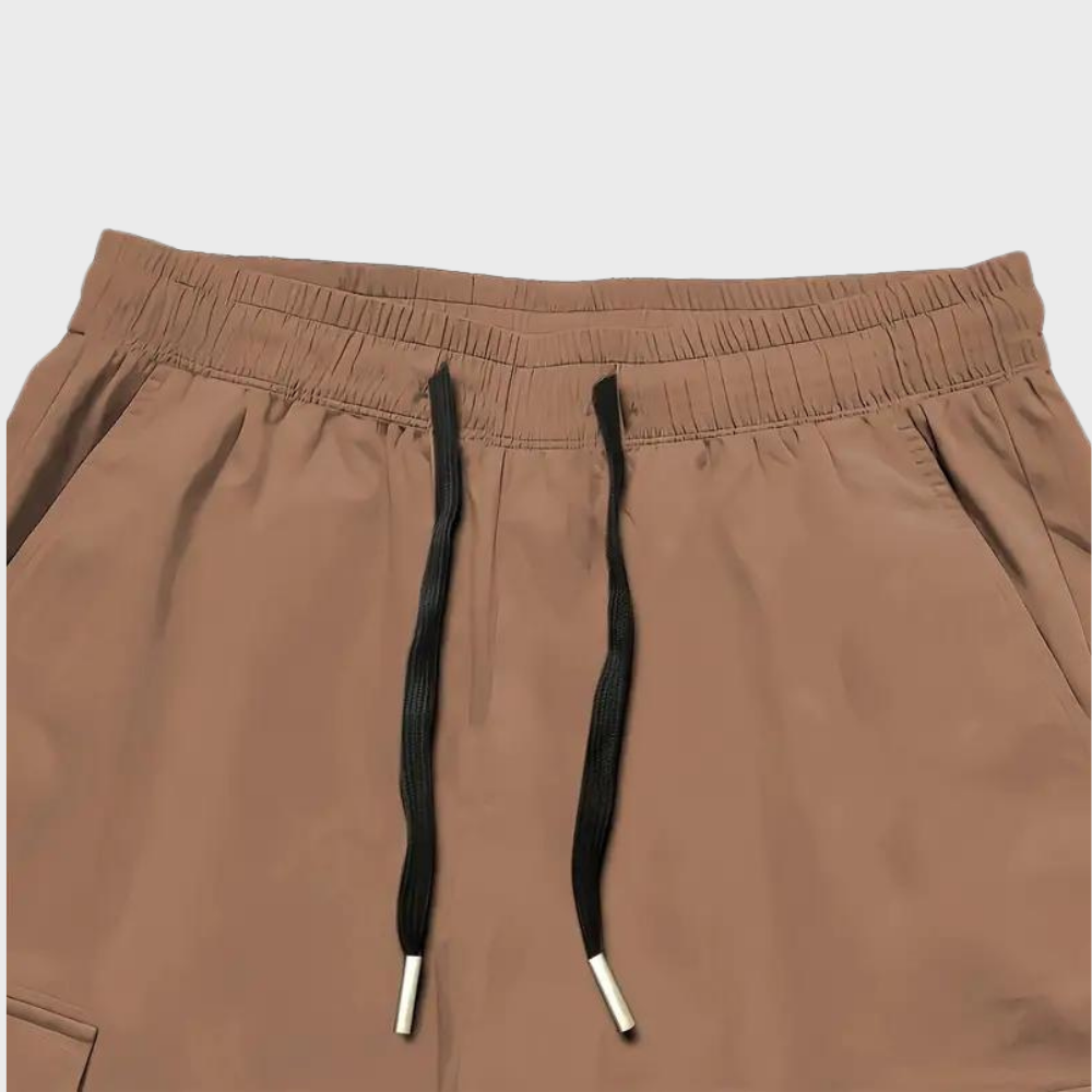 Alpenfeld™ | Herren Cargo Jogginghose – Lila Streetwear-Hose mit Reißverschlusstaschen & Bündchen