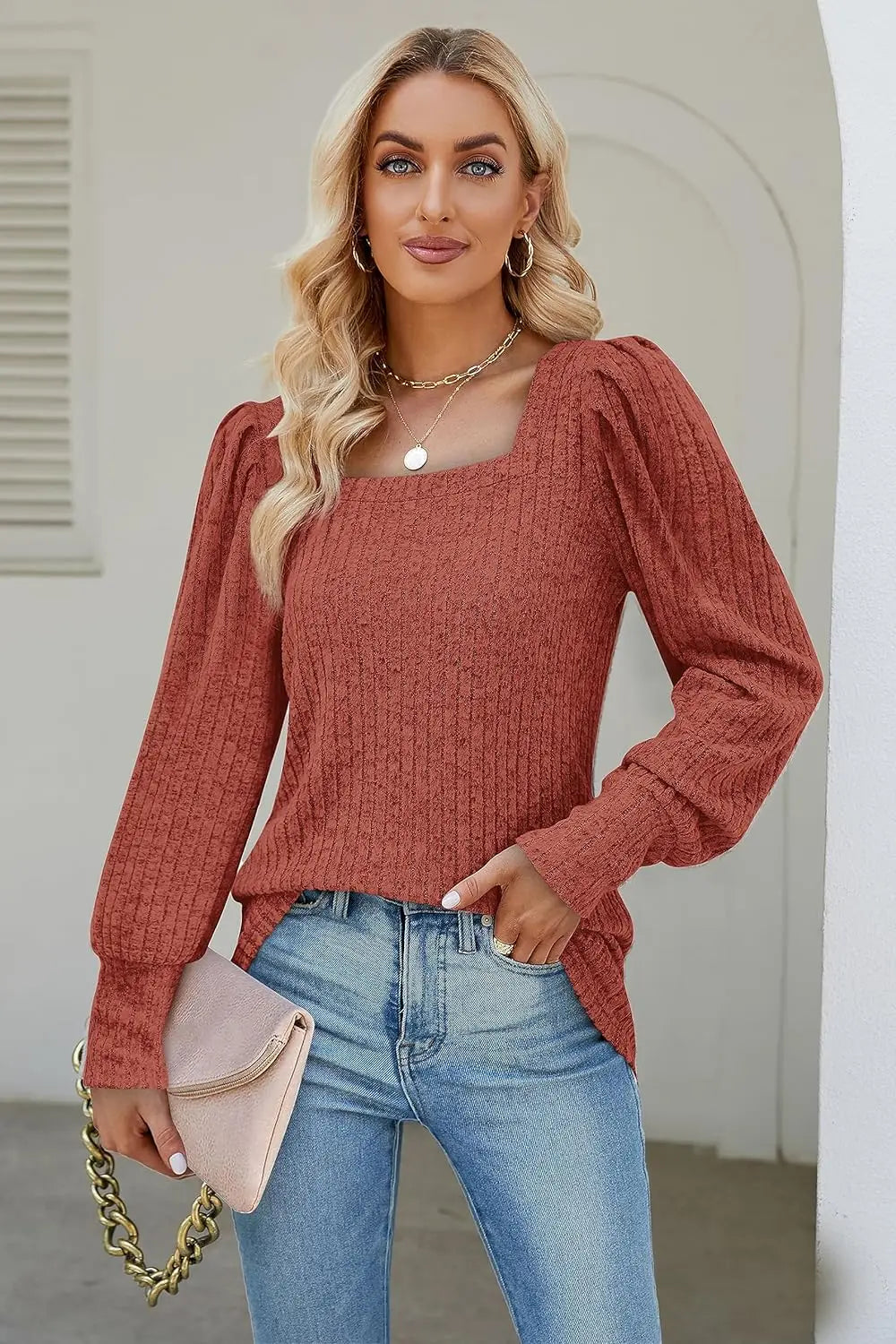 Alpenfeld | Lässiger Pullover mit Quadrat-Ausschnitt
