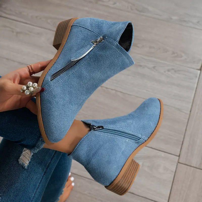 Alpenfeld™ | Trendige Wildlederstiefel mit Absatz