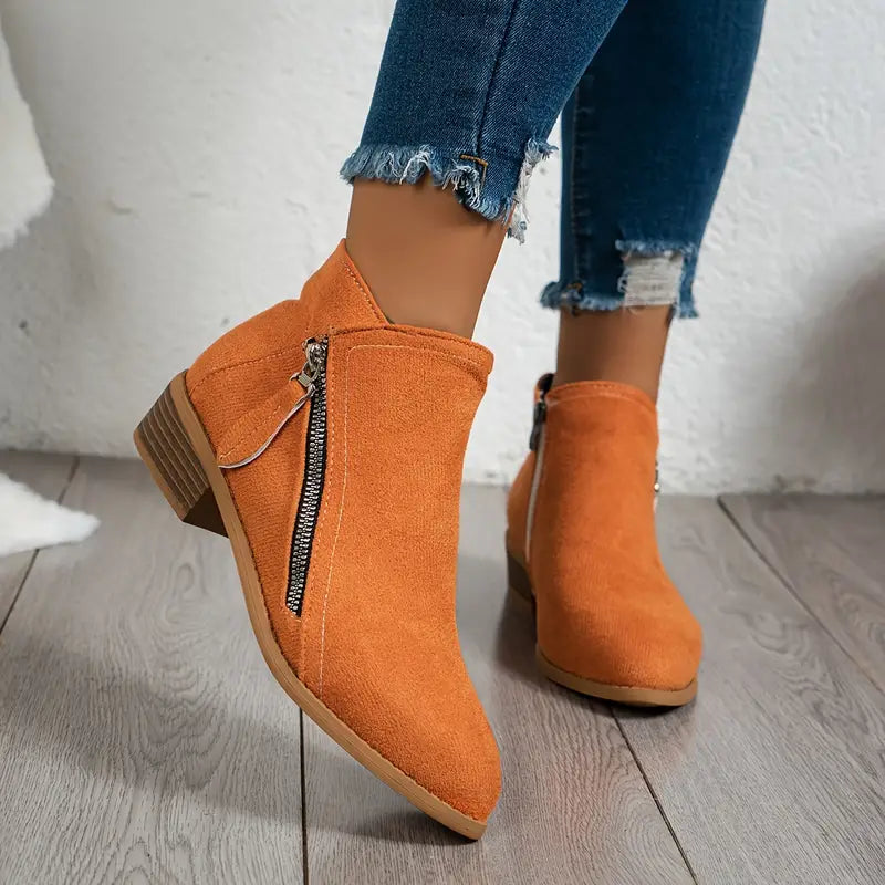 Alpenfeld™ | Trendige Wildlederstiefel mit Absatz