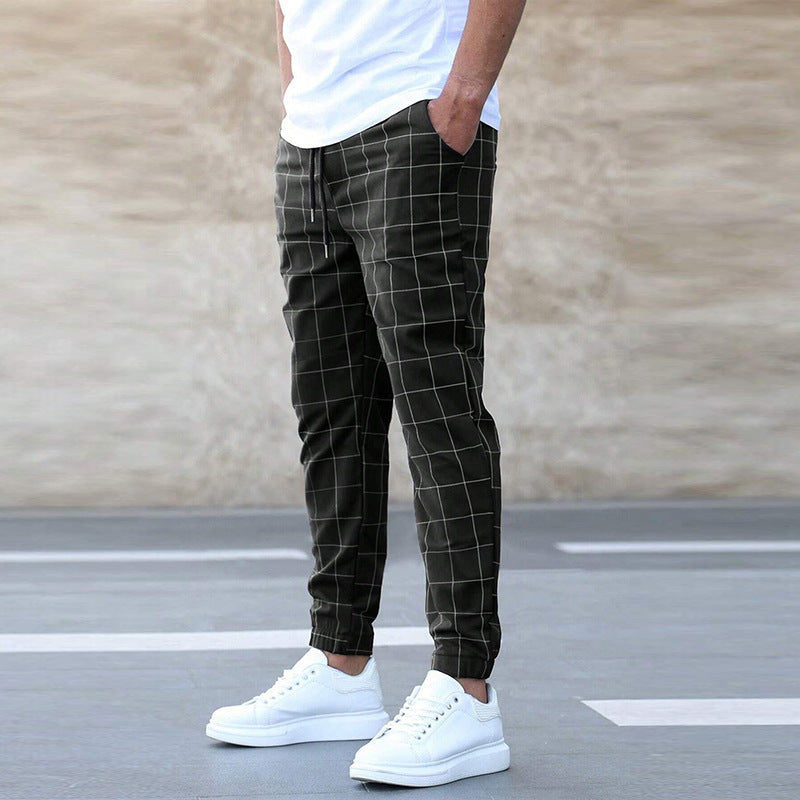 Alpenfeld™ | Herren Jogginghose kariert – Gerade geschnitten, Casual Streetwear, Frühling Freizeit