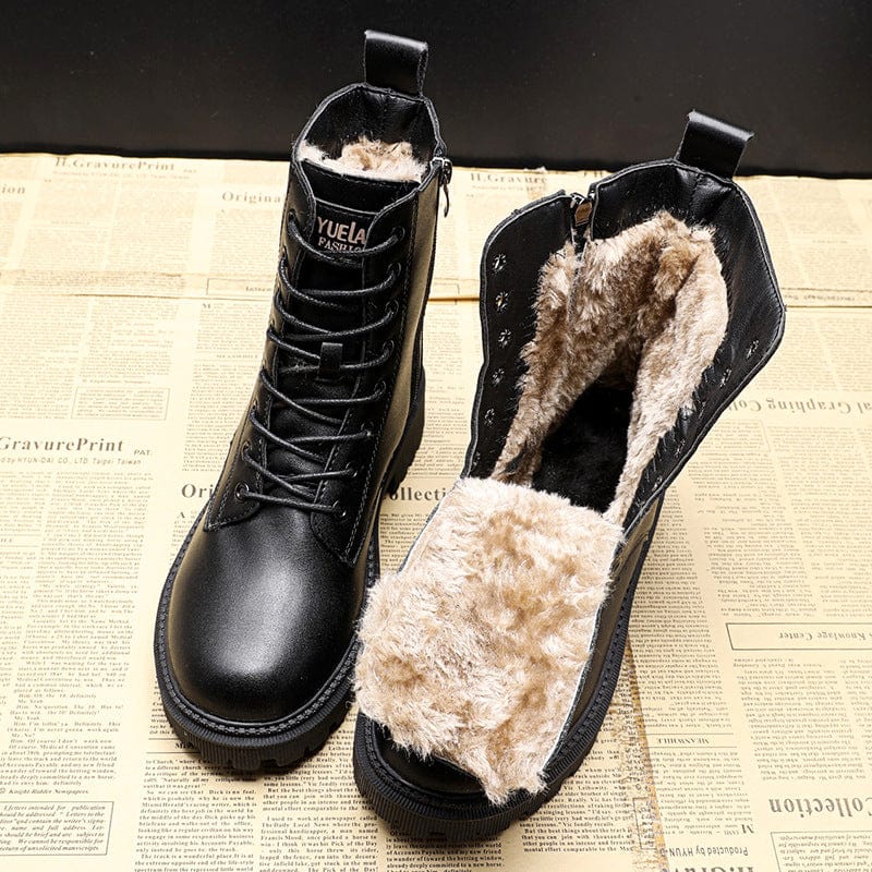 Alpenfeld™ | Elegante Winterstiefel aus schwarzem Leder