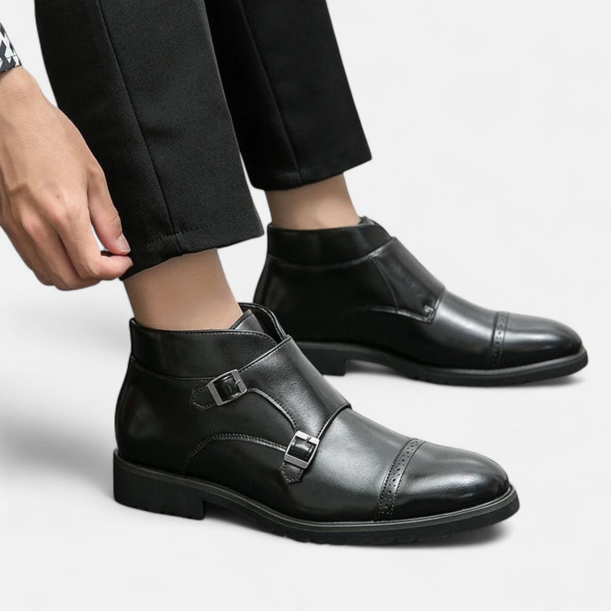 Patrizio™ | Herren Monk Strap Stiefeletten aus Premium-Ecopelle