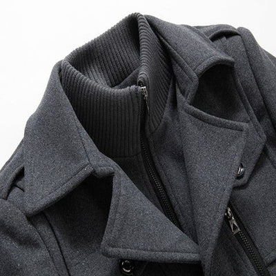 Alpenfeld | Luxuriöser Doppelkragen-Trenchcoat für Herren