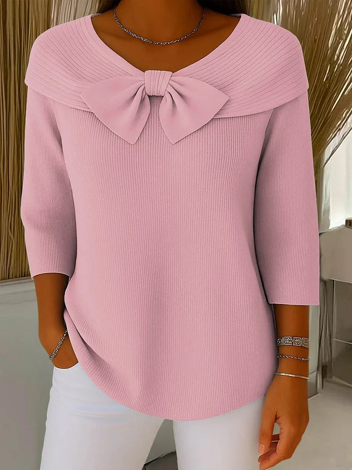 Alpenfeld | Strickpullover mit Schleifendrapierung