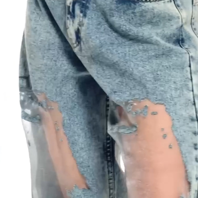Alpenfeld | JEANS MIT VINTAGE MESH PATCHWORK PRINT