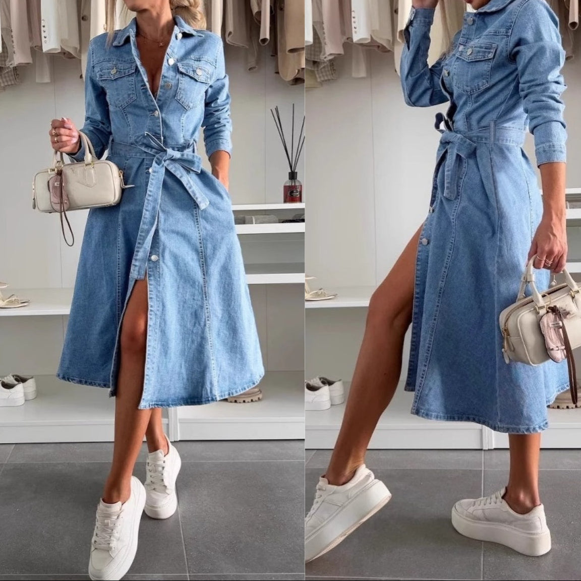 Jely™ – Maxikleid mit Langen Ärmeln