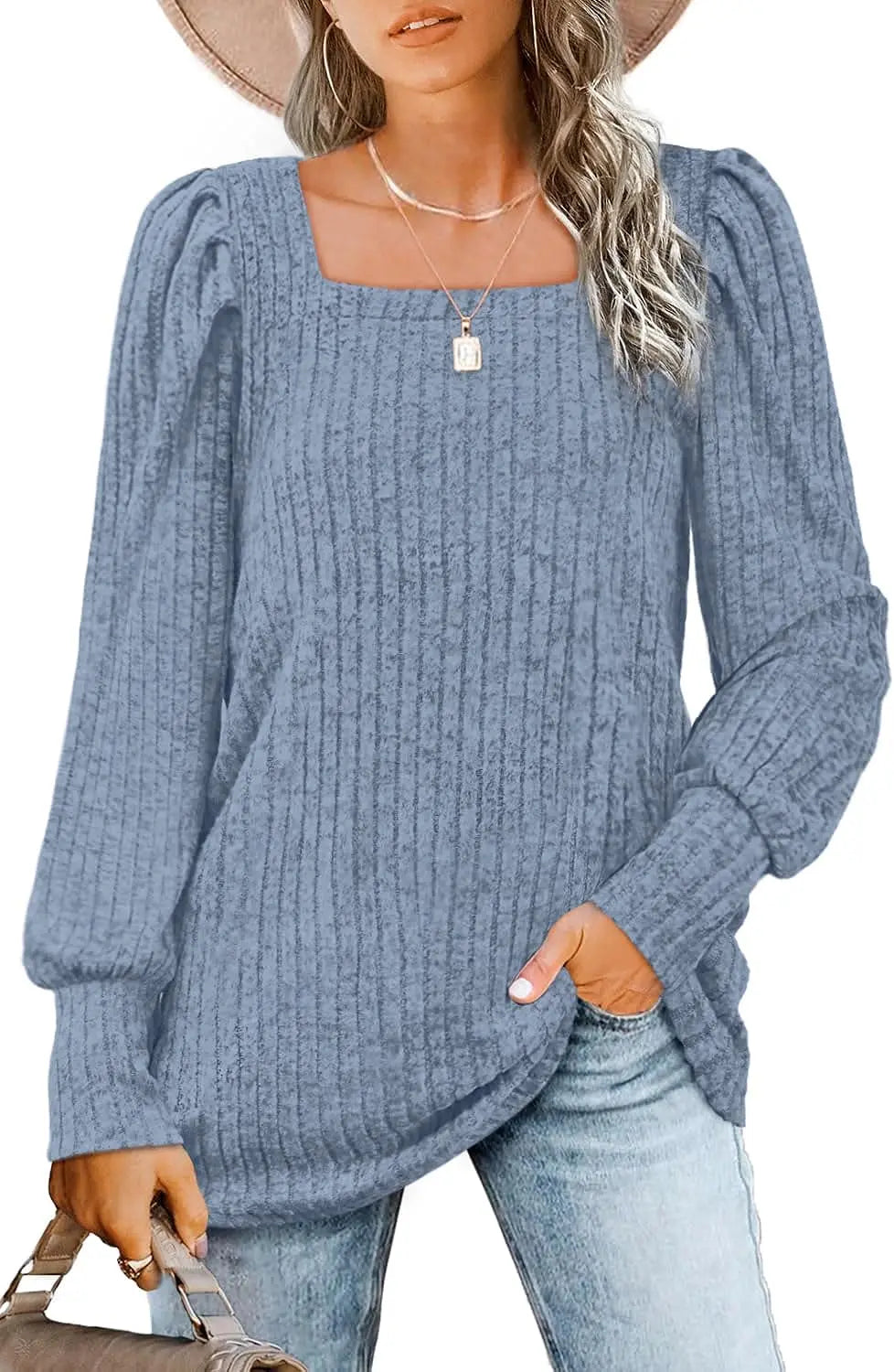 Alpenfeld | Lässiger Pullover mit Quadrat-Ausschnitt