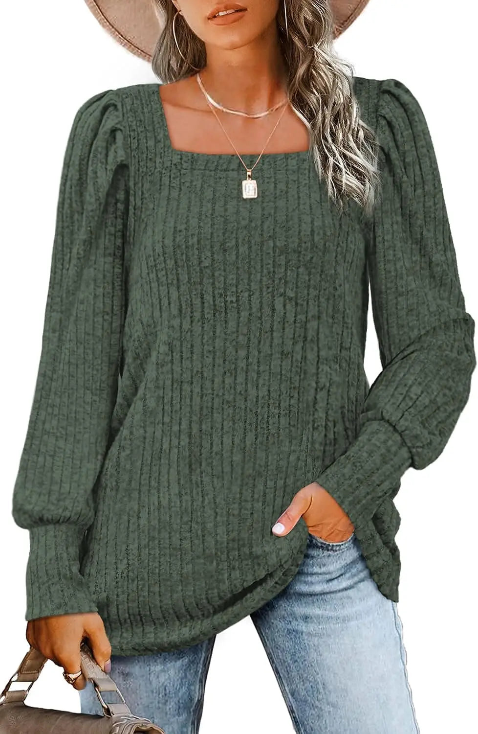 Alpenfeld | Lässiger Pullover mit Quadrat-Ausschnitt